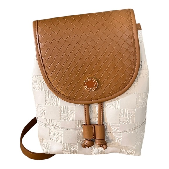 Steve Madden Tan and Cream Backpack with Textured Leather - Picture 2 of 5
